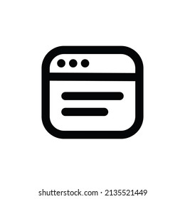 Browser icon vector. Web sign