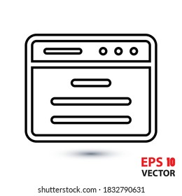 Browser icon for web and mobile, modern minimalist flat design. Eps 10 vector illustration.