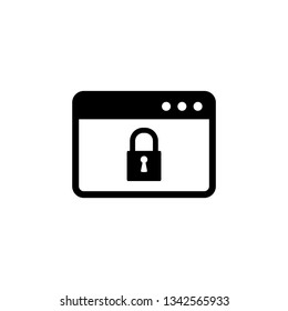  browser icon. Webpage icon/ internet icon with lock sign vector