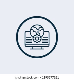 The browser icon. Website and WWW, network symbol. Flat Vector illustration.