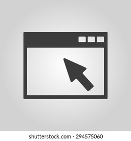 The browser icon. Website and WWW, network symbol. Flat Vector illustration