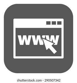 The browser icon. WWW and Internet symbol. Flat Vector illustration. Button