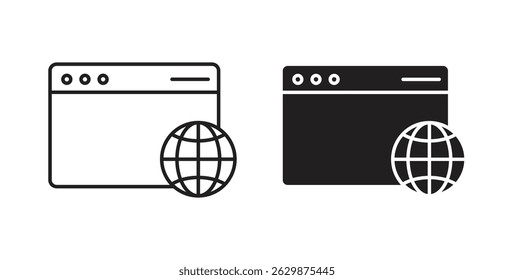 Ícones do navegador para designs de interface do usuário do aplicativo em plano de fundo branco