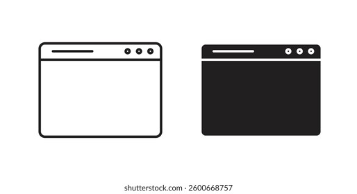 Browser icons graphics set vectors