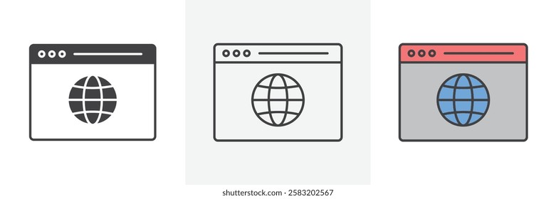 Browser icons pack for website designs