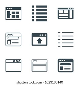 Browser icons. set of 9 editable filled and outline browser icons such as