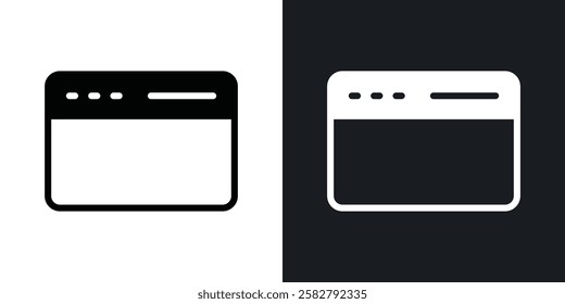 Browser icons set vectors black and colored style