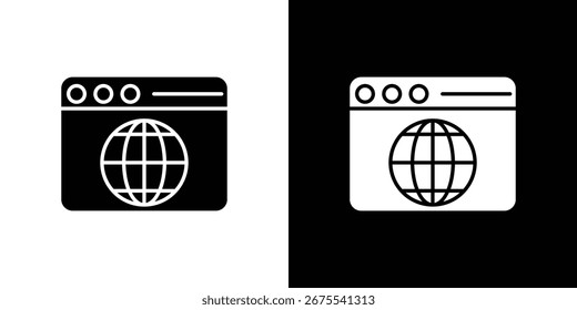 Browser icons, simple illustration graphic doodle black design