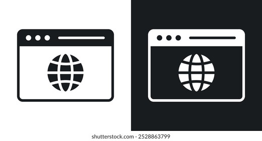 Browser icons. solid style vector