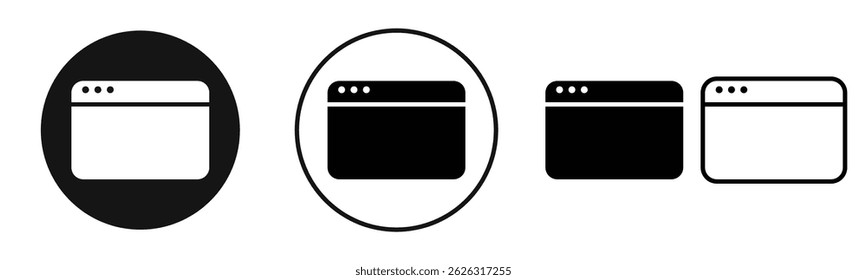 Browser icons. thin line vector icons
