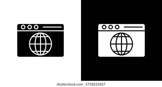 Iconos del navegador. Vector Plantilla Ilustración Símbolo Píxeles Perfecto