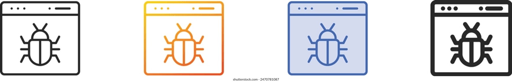 browser icon.Thin Linear, Gradient, Blue Stroke and bold Style Design Isolated On White Background