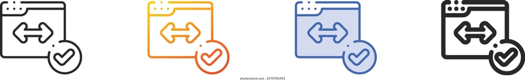 browser icon.Thin Linear, Gradient, Blue Stroke and bold Style Design Isolated On White Background