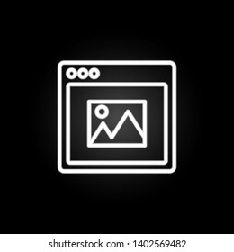 browser image webpage neon icon. Elements of browser set. Simple icon for websites, web design, mobile app, info graphics