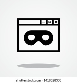 Browser Incognito Mode Icon with Gray Shadow