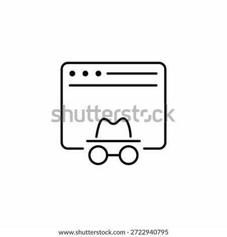 browser incognito mode icon sign vector