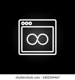 browser infinity webpage neon icon. Elements of browser set. Simple icon for websites, web design, mobile app, info graphics