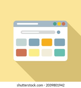 Browser interface icon flat vector. Computer window. Internet website