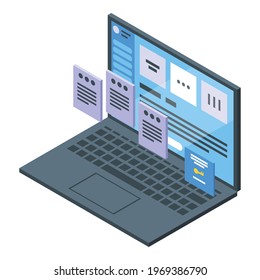 Browser interface icon. Isometric of Browser interface vector icon for web design isolated on white background