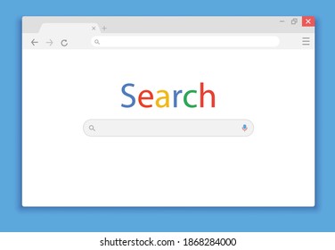 Browser interface. Simple web browser window vector illustration.