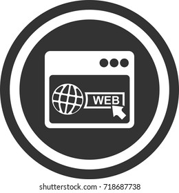 Browser internet icon, dark circle sign design