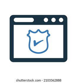 Browser, internet and protection icon. Simple editable vector illustration.