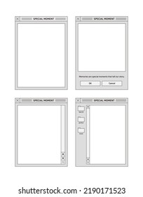 Browser, internet related design source and frame graphic set.