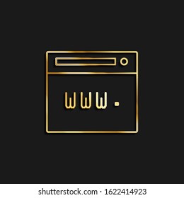 Browser, internet, web gold icon. Vector illustration of golden icon