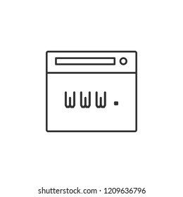 Browser, internet, web line icon. Simple, modern flat vector illustration for mobile app, website or desktop app on gray background