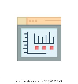 Browser, Internet, Web, Static  Flat Color Icon. Vector icon banner Template