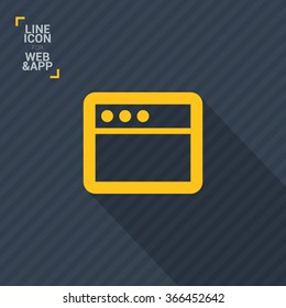 Browser isolated minimal single flat icon.Window line vector icon for websites and mobile minimalist flat design.