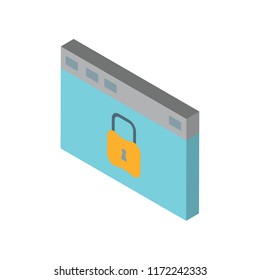 Browser isometric left top view 3D icon