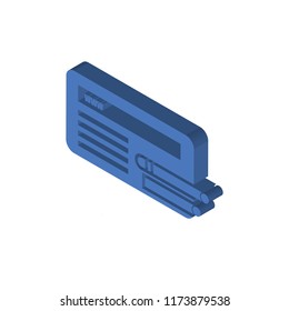 Browser isometric left top view 3D icon