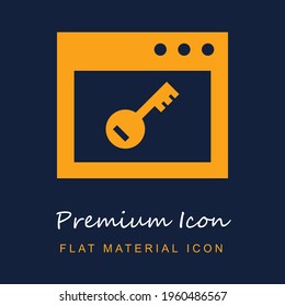 Browser Key premium material ui ux isolated vector icon in navy blue and orange colors svg