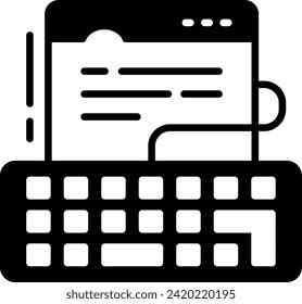 browser keyboard shortcuts concept, Blog or content Writing vector icon design, Web design and Development symbol, user interface or graphic sign, website engineering stock illustration