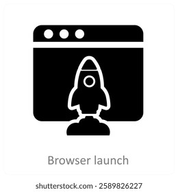 Browser Launch and startup icon concept