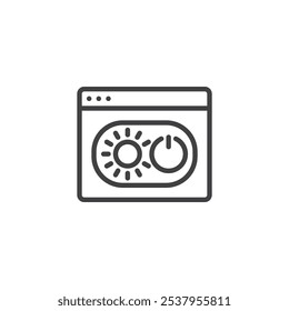 Browser Light Mode line icon. linear style sign for mobile concept and web design. Light mode interface outline vector icon. Symbol, logo illustration. Vector graphics