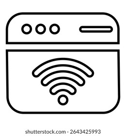 browser line icon design. browser thin black outline symbol vector illustration. editable stroke icon on transparent background.