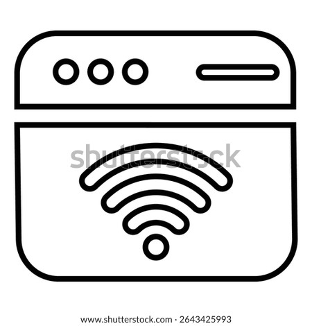 browser line icon design. browser thin black outline symbol vector illustration. editable stroke icon on transparent background.