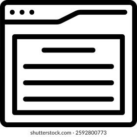 browser line icon illustration vector