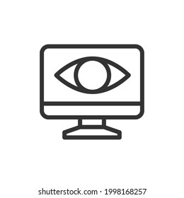Browser line icon, sign or symbol. Premium pictogram in trendy outline style. Browser pixel perfect vector icon isolated on a white background. 