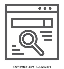 Browser line icon, webpage and internet, search sign, vector graphics, a linear pattern on a white background, eps 10.
