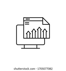 Browser-zeilengrafik-Symbol auf weißem Hintergrund