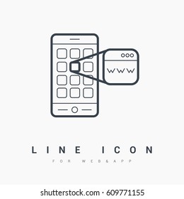Browser line vector icon 