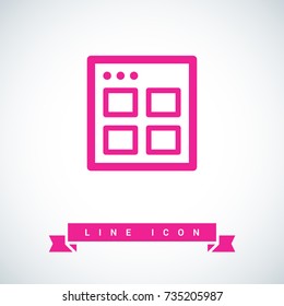Browser line vector icon 