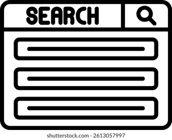 Browser Line Vector Icon Design