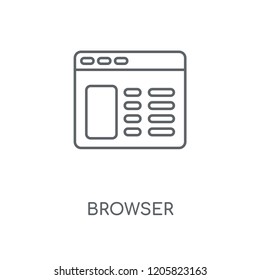 Browser linear icon. Browser concept stroke symbol design. Thin graphic elements vector illustration, outline pattern on a white background, eps 10.