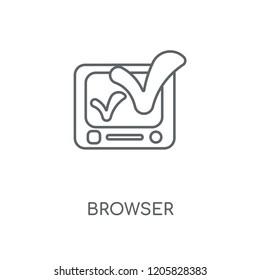 Browser linear icon. Browser concept stroke symbol design. Thin graphic elements vector illustration, outline pattern on a white background, eps 10.