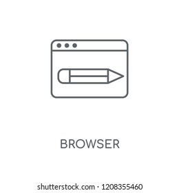 Browser linear icon. Browser concept stroke symbol design. Thin graphic elements vector illustration, outline pattern on a white background, eps 10.