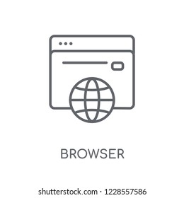 Browser linear icon. Modern outline Browser logo concept on white background from User Interface and Web Navigation collection. Suitable for use on web apps, mobile apps and print media.